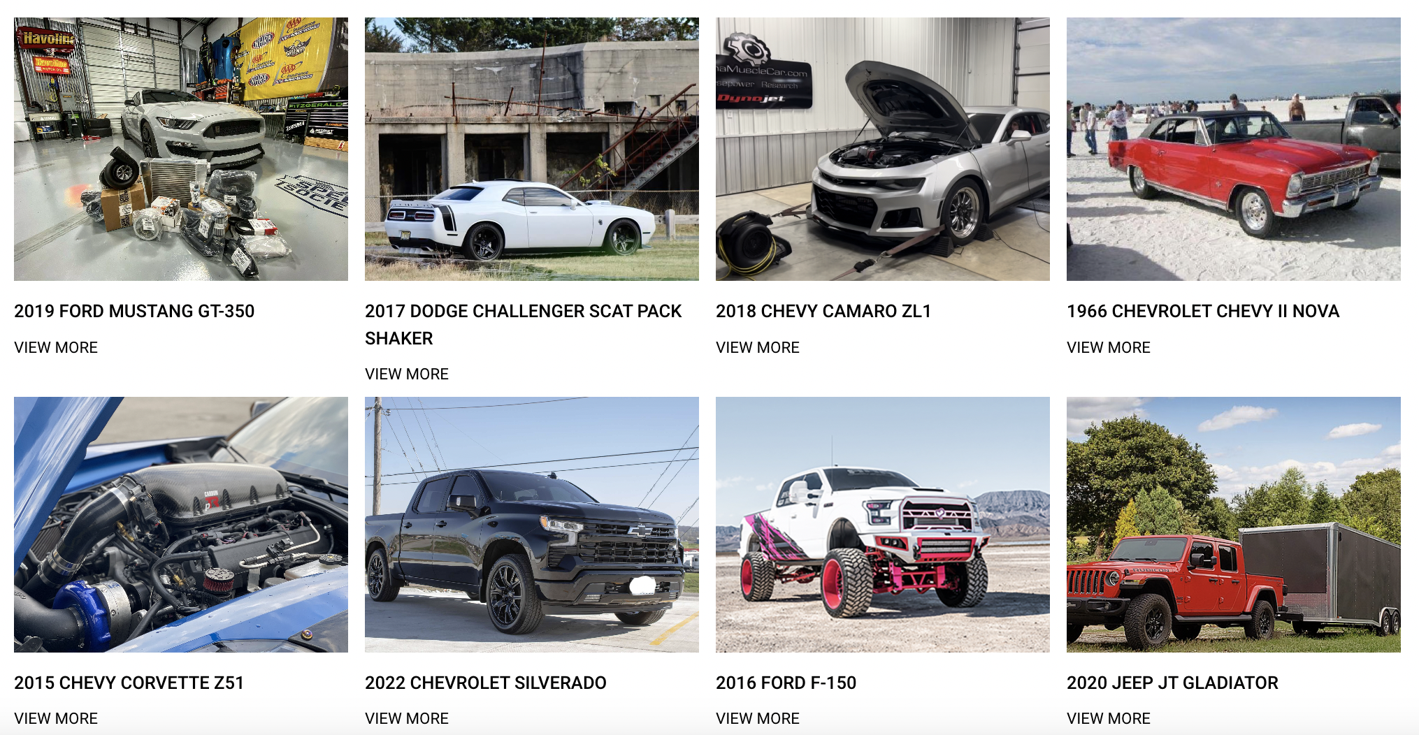 Procharger's customer vehicle gallery